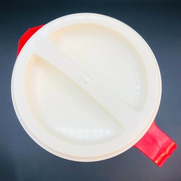 70s Sterilite Red Plastic Juice Pitcher Vintage Cold Beverage Jug Family BBQ - Picture 4 of 11